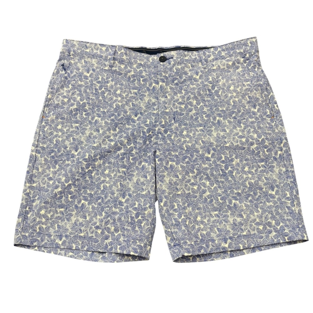 Tommy Bahama Men 38 Blue Floral Stretch Golf Performance Shorts 9 Inseam